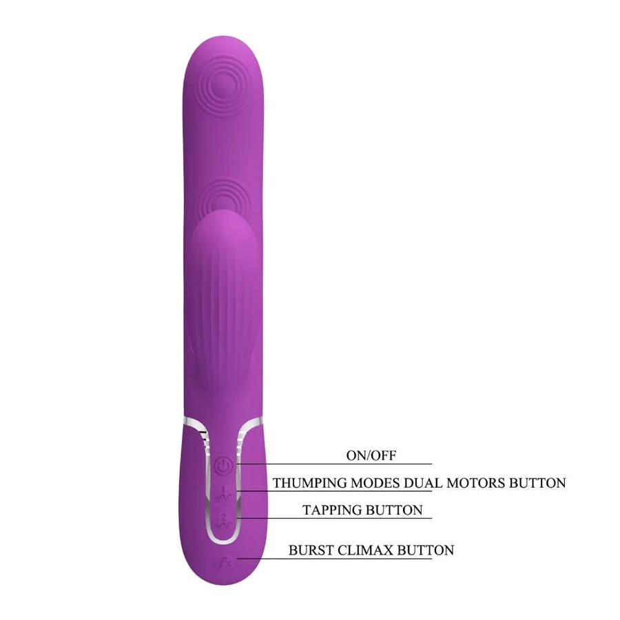 PRETTY LOVE - VIBRATEUR LAPIN MULTIFONCTION 3 EN 1 PERLITA VIOLET